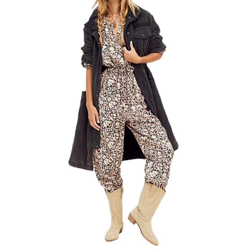 Free People I Got A Feeling Soft Printed Overall in the Size Large